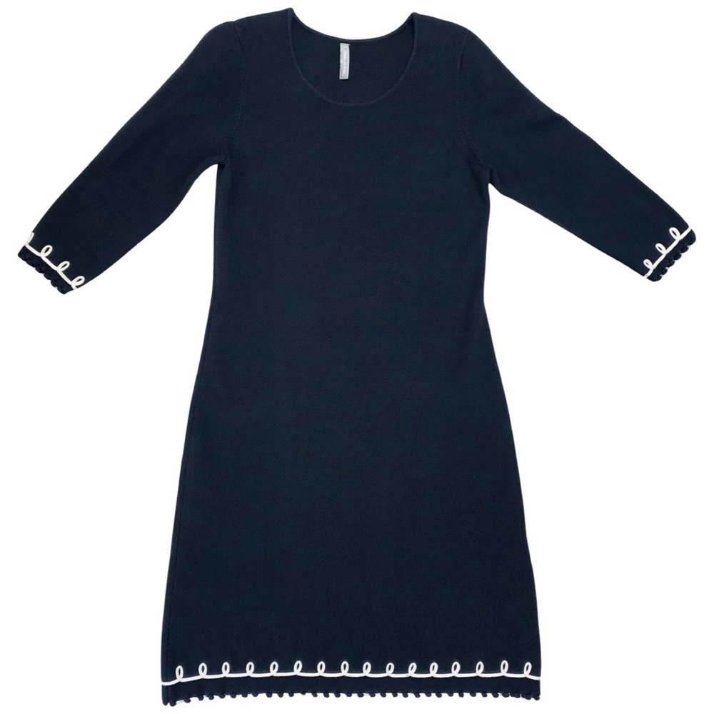 Hanna Andersson Navy Midi Dress with White Trim